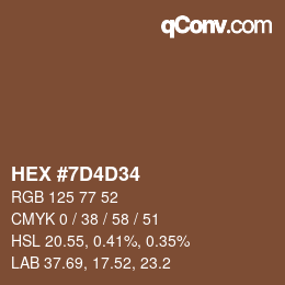 Color code: HEX #7D4D34 | qconv.com