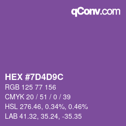 颜色代码: HEX #7D4D9C | qconv.com