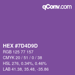 カラーコード: HEX #7D4D9D | qconv.com