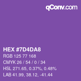 颜色代码: HEX #7D4DA8 | qconv.com