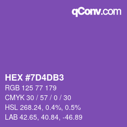 Color code: HEX #7D4DB3 | qconv.com