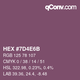 颜色代码: HEX #7D4E6B | qconv.com