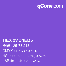 颜色代码: HEX #7D4ED5 | qconv.com