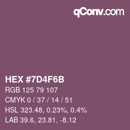 颜色代码: HEX #7D4F6B | qconv.com
