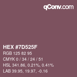 Color code: HEX #7D525F | qconv.com