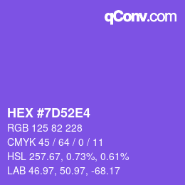 Color code: HEX #7D52E4 | qconv.com
