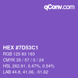 Color code: HEX #7D53C1 | qconv.com