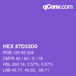 Color code: HEX #7D53D0 | qconv.com