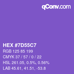 Color code: HEX #7D55C7 | qconv.com