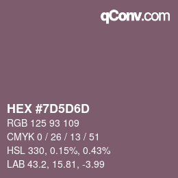 Color code: HEX #7D5D6D | qconv.com