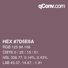 Color code: HEX #7D5E6A | qconv.com