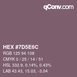 Color code: HEX #7D5E6C | qconv.com