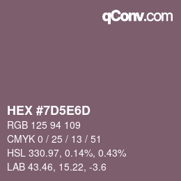Farbcode: HEX #7D5E6D | qconv.com