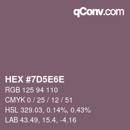 Color code: HEX #7D5E6E | qconv.com
