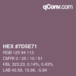 Color code: HEX #7D5E71 | qconv.com