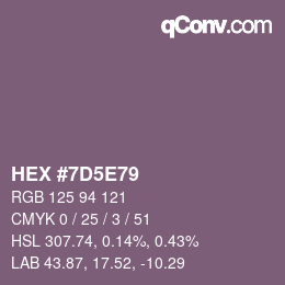 カラーコード: HEX #7D5E79 | qconv.com
