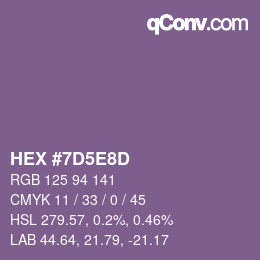 颜色代码: HEX #7D5E8D | qconv.com