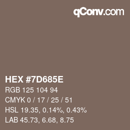 Código de color: HEX #7D685E | qconv.com