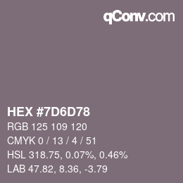 Código de color: HEX #7D6D78 | qconv.com