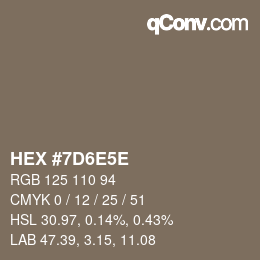 Código de color: HEX #7D6E5E | qconv.com