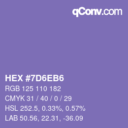 カラーコード: HEX #7D6EB6 | qconv.com