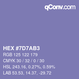 颜色代码: HEX #7D7AB3 | qconv.com