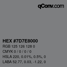 Color code: HEX #7D7E8000 | qconv.com
