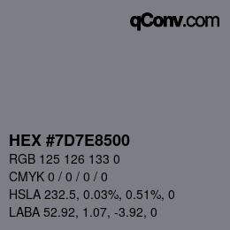 Color code: HEX #7D7E8500 | qconv.com