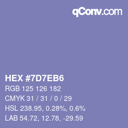Color code: HEX #7D7EB6 | qconv.com