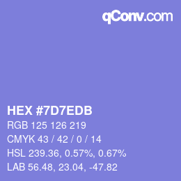 カラーコード: HEX #7D7EDB | qconv.com