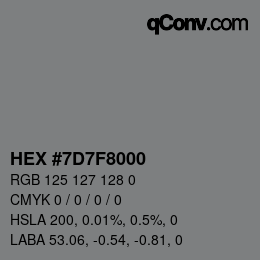 Color code: HEX #7D7F8000 | qconv.com