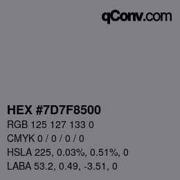 Color code: HEX #7D7F8500 | qconv.com