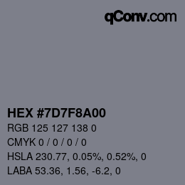 Color code: HEX #7D7F8A00 | qconv.com