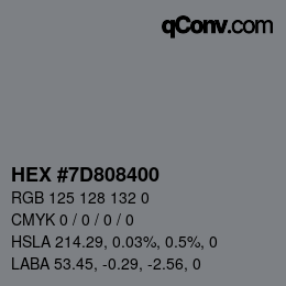 Color code: HEX #7D808400 | qconv.com