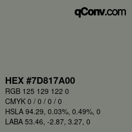 Color code: HEX #7D817A00 | qconv.com