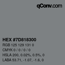 Color code: HEX #7D818300 | qconv.com