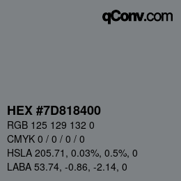 Color code: HEX #7D818400 | qconv.com