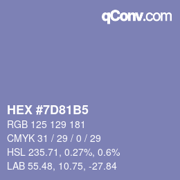 颜色代码: HEX #7D81B5 | qconv.com