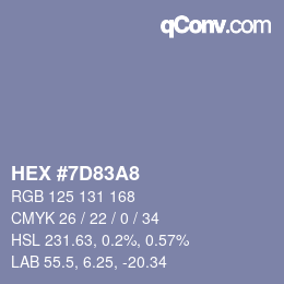 颜色代码: HEX #7D83A8 | qconv.com