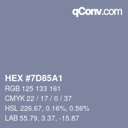 Color code: HEX #7D85A1 | qconv.com