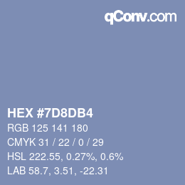 カラーコード: HEX #7D8DB4 | qconv.com