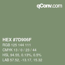 Color code: HEX #7D906F | qconv.com