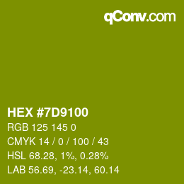 颜色代码: HEX #7D9100 | qconv.com