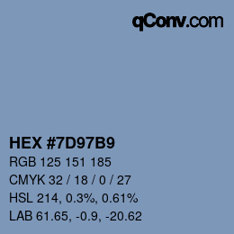 カラーコード: HEX #7D97B9 | qconv.com
