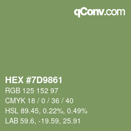 颜色代码: HEX #7D9861 | qconv.com