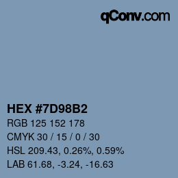 カラーコード: HEX #7D98B2 | qconv.com
