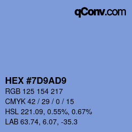 カラーコード: HEX #7D9AD9 | qconv.com