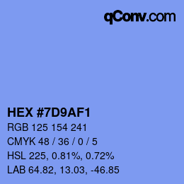 Color code: HEX #7D9AF1 | qconv.com