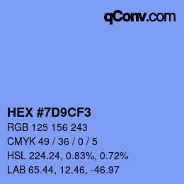 Color code: HEX #7D9CF3 | qconv.com