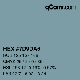 Código de color: HEX #7D9DA6 | qconv.com